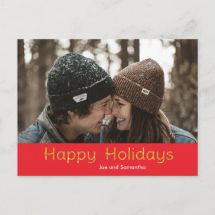 Happy Holidays Golden Sparkle Feiertagspostkarte