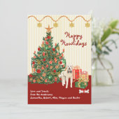 Happy Holidays Goldendoodle Dog Tree präsentiert (Stehend Vorderseite)