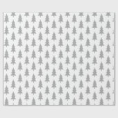 Happy Holidays Gray auf dem Muster des weißen Tann Geschenkpapier (Flach)