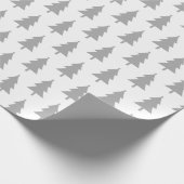 Happy Holidays Gray auf dem Muster des weißen Tann Geschenkpapier (Ecke)