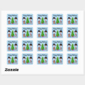 Happy Holidays Gray Poodle Christmas #6-2 Stickers (Blatt)