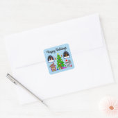 Happy Holidays Gray Poodle Christmas #6-2 Stickers (Umschlag)