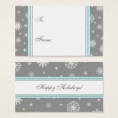 Happy Holidays Gray Snowflakes Gift Tags (Vorne & Hinten)