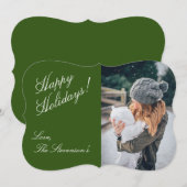 Happy Holidays Green Foto Script Weihnachten (Vorne/Hinten)