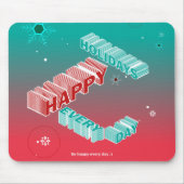 Happy Holidays, Green & Pink Mousepad (Vorne)
