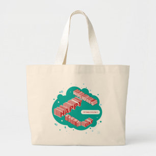 Happy Holidays, Green & Red Jumbo Stoffbeutel
