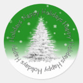 Happy Holidays Green Sticker (Vorderseite)
