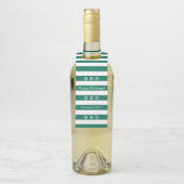 Happy Holidays Green Striped Schneeflocken Wein Flaschenanhänger (Auf Flasche)