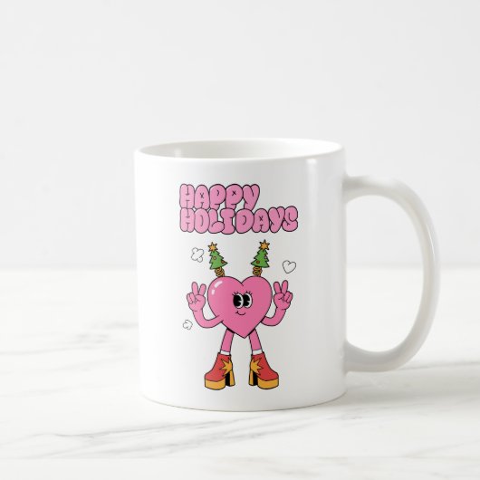 Happy Holidays - Groovy Heart of the Season Kaffeetasse (Rechts)