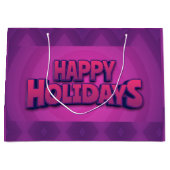 Happy Holidays Große Geschenktasche Geschenktüte (Vorderseite)