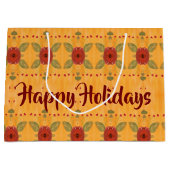 Happy Holidays Große Geschenktasche Geschenktüte (Vorderseite)