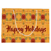 Happy Holidays Große Geschenktasche Große Geschenktüte (Rückseite)