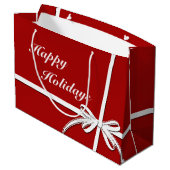 Happy Holidays Große Geschenktüte (Rückseite Schrägansicht)