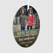 Happy Holidays Großeltern Foto Weihnachten Ornament (Vorderseite)