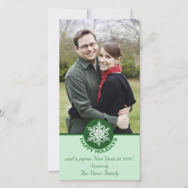 Happy Holidays Grünbuch Snowflake 4x8 Feiertagskarte