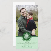 Happy Holidays Grünbuch Snowflake 4x8 Feiertagskarte (Vorne/Hinten)