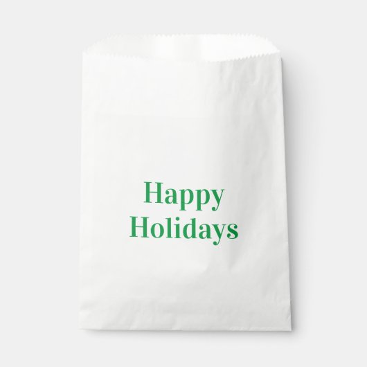 "Happy Holidays" grüne weiße Gabe Geschenktütchen (Vorderseite)