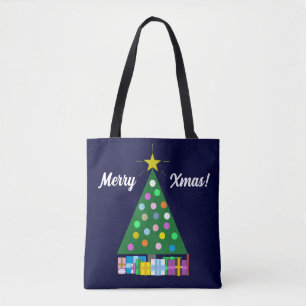 Happy Holidays Grüner Weihnachtsbaum: Dunkelblau Tasche