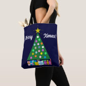 Happy Holidays Grüner Weihnachtsbaum: Dunkelblau Tasche (Von Nahem)