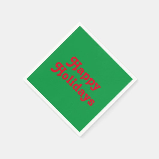 "Happy Holidays" grünes rotes Papier Serviette (Ecke)