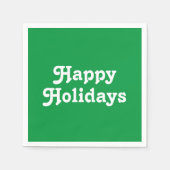 "Happy Holidays" grünes Whitepaper Serviette (Vorderseite)