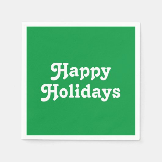 "Happy Holidays" grünes Whitepaper Serviette (Vorderseite)