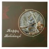 Happy Holidays Gruß - Graues Eichhörnchen Fliese (Vorderseite)