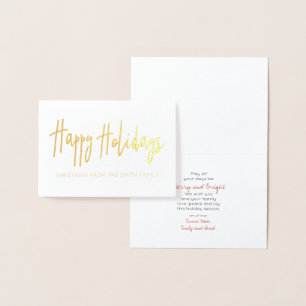Happy Holidays Grüße Folienkarte