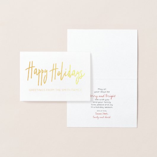 Happy Holidays Grüße Folienkarte (Anzeige)