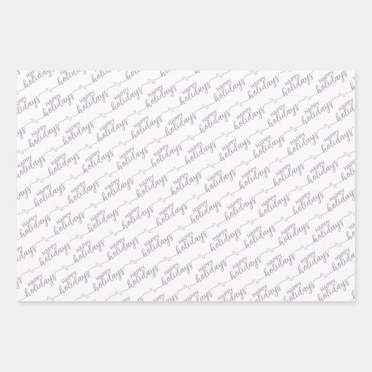 Happy Holidays Grußwünsche auf schwarzem violettem Geschenkpapier Set (Vorderseite 3)