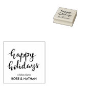Happy Holidays Handgeschriebenes schwarzes Skript Gummistempel (Stempel)