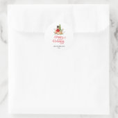 Happy Holidays | Handgeschriebenes Skript Nutcrack Runder Aufkleber (Tasche)