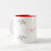Happy Holidays Handgezeichnete Kiefernkone Generik Zweifarbige Tasse (Vorderseite Links)