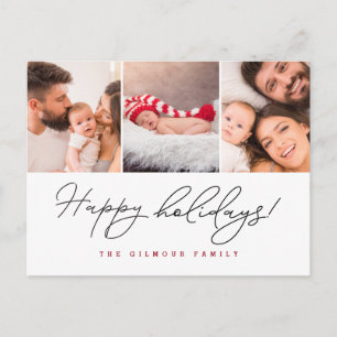 Happy Holidays Handlettering Skript für mehrere Fo Feiertagspostkarte