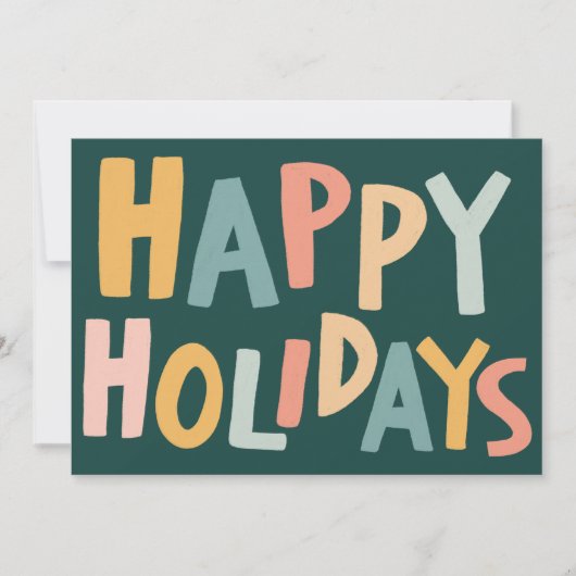 HAPPY HOLIDAYS Handmade Custom Christmas Card Karte (Vorderseite)