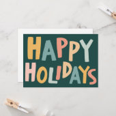 HAPPY HOLIDAYS Handmade Custom Christmas Card Karte (Vorderseite/Rückseite Beispiel)