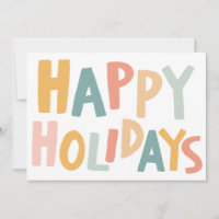 HAPPY HOLIDAYS Handmade Custom Christmas Card