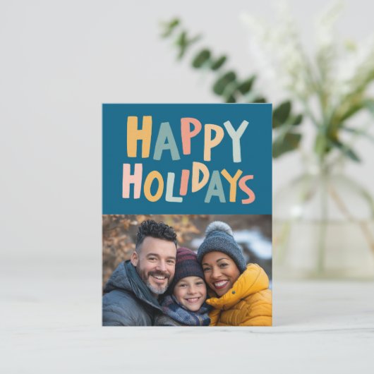 HAPPY HOLIDAYS Handmade Custom FOTO Weihnachten (Stehend Vorderseite)