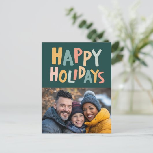 HAPPY HOLIDAYS Handmade Custom FOTO Weihnachten (Stehend Vorderseite)