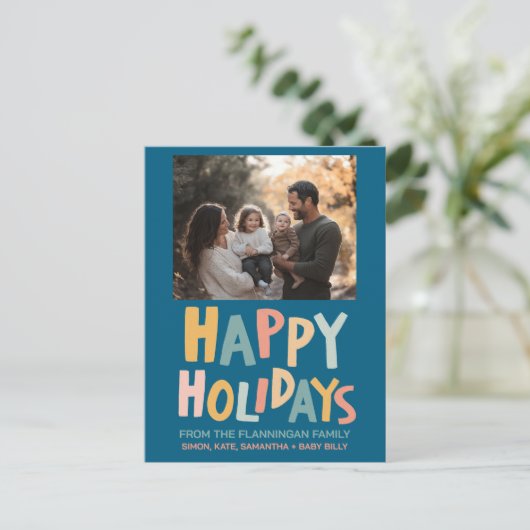 HAPPY HOLIDAYS Handmade Custom FOTO Weihnachten (Stehend Vorderseite)