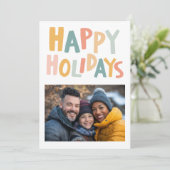 HAPPY HOLIDAYS Handmade Custom FOTO Weihnachten (Stehend Vorderseite)