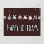 Happy Holidays Hängende Ornamente Postkarte (Vorderseite)