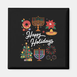 Happy Holidays Hanukkah Feliz Navidad Christmas Kw Magnet