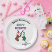 Happy Holidays Happy Place mit Dankbarkeit Pappteller (Party)