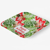 Happy Holidays Hawaiian Flower Pattern Weihnachten Pappteller (Gewinkelt)