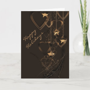 Happy Holidays, Heart and Stars Card Feiertagskarte