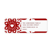 Happy Holidays Heart Snowflake Red White (Vorne)