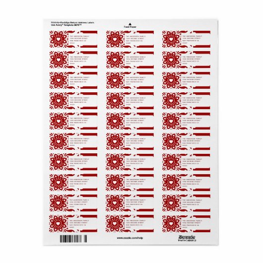 Happy Holidays Heart Snowflake Red White (Vorne)