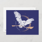 Happy Holidays Hedwig Delivery Feiertagspostkarte (Vorne/Hinten)