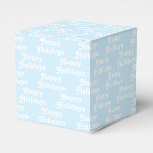 "Happy Holidays" hellblau, weißes Weihnachtsgesche Geschenkschachtel